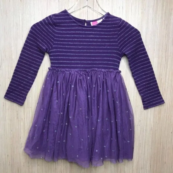 Mini Boden Purple Tulle Sparkle Knit Dress Size 5-6 Mini Boden Purple Tulle Sparkle Knit Dress Size 5-6